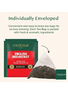 VAHDAM Organic English Breakfast Black Tea Bags 15 Count High Caffeine Strong and Robust Coffee Replacement Individually Wrapped  - Image 3