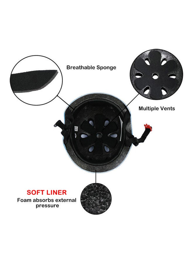 Protective Gear Set 7 in 1 Knee Elbow Pads Wrist Guards Helmet Multi Sports Safety Protection Pads for Kids Teenagers Scooter Skating Cycling 29.0x25.0x18.5cm - Image 3