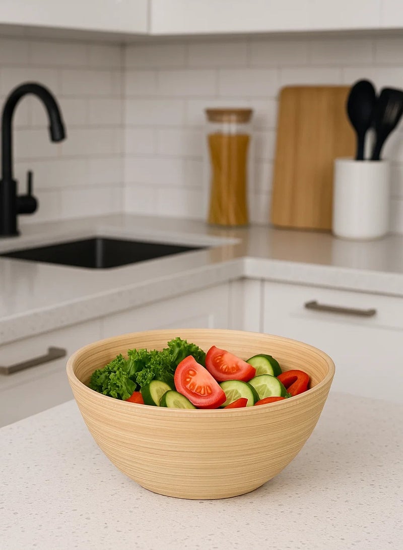 لوفت وعاء سلطة من الخيزران، أبعاده 17×7.5 سم، لون طبيعي - 154105 جم - Image 1