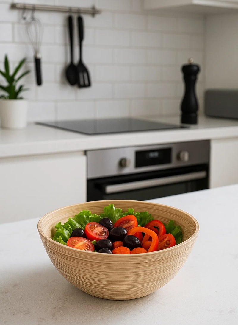 لوفت وعاء سلطة من الخيزران، أبعاده 17×7.5 سم، لون طبيعي - 154105 جم - Image 5