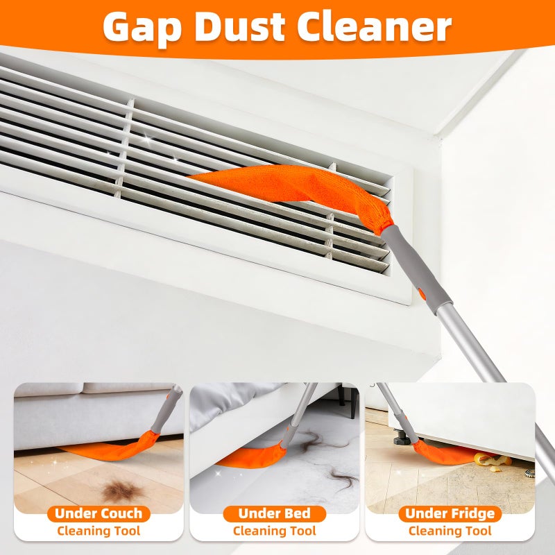 LOVECO Ceiling Fan Cleaner Duster with 6 Ft/77'' Extension Pole Multi-Functional Chenille Duster Cleaner Kit for Cleaning Fan Blade, Baseboard, Blind, Cobweb, High Ceiling Walls - Reusable & Machine Washable - Image 5