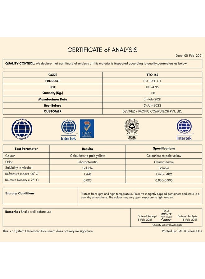 Devinez Tea Tree (Australian) Essential Oil - 250ml, (NABL & IFRA Certified) - 100% Pure Natural & Undiluted Therapeutic grade in Anodized Aluminum Bottle - for Hair care, Pimples, Acne, Scars, Skin, Face & Anti-Dandruff - Image 3