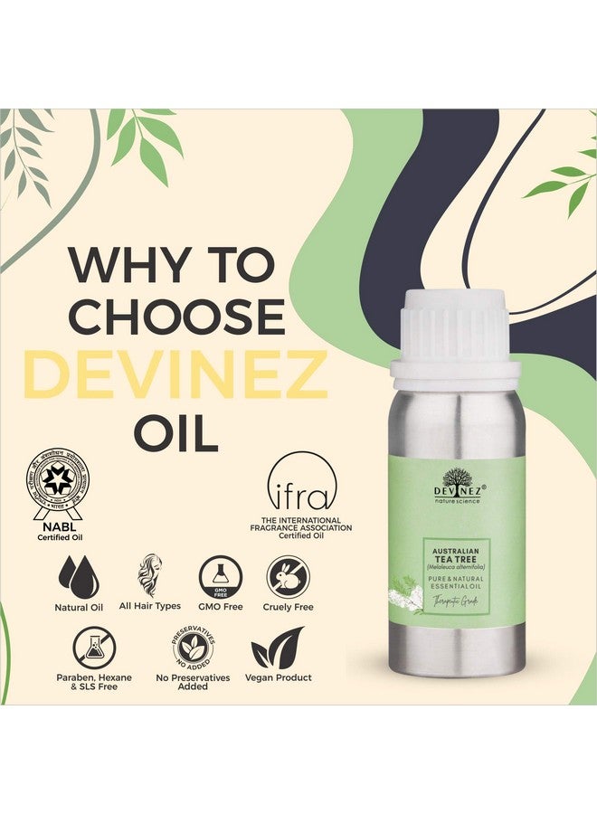 Devinez Tea Tree (Australian) Essential Oil - 250ml, (NABL & IFRA Certified) - 100% Pure Natural & Undiluted Therapeutic grade in Anodized Aluminum Bottle - for Hair care, Pimples, Acne, Scars, Skin, Face & Anti-Dandruff - Image 2