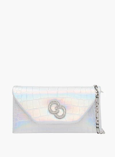 سيليست Women Embellshed Crossbody Bag with Chain Strap and Flap Closure