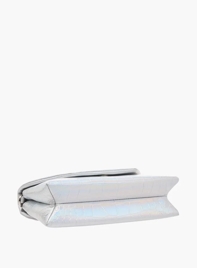 سيليست Women Embellshed Crossbody Bag with Chain Strap and Flap Closure