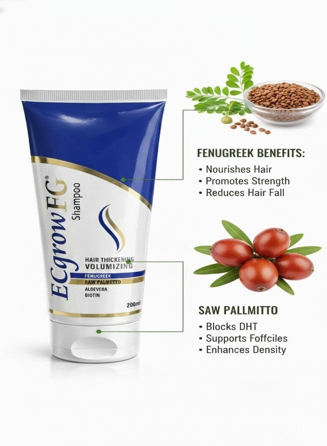New_Ecgrow FG Volumizing Shampoo | Hair Thickening & Volumizing Formula | Enriched with Fenugreek, Saw Palmetto, Aloe Vera & Biotin-(200ml) - Image 4