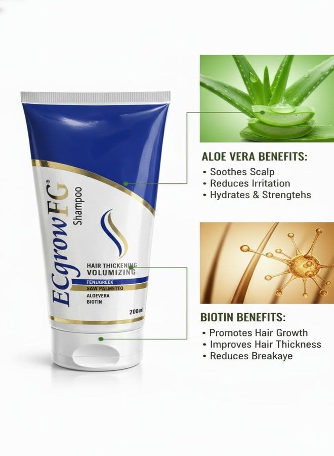 New_Ecgrow FG Volumizing Shampoo | Hair Thickening & Volumizing Formula | Enriched with Fenugreek, Saw Palmetto, Aloe Vera & Biotin-(200ml) - Image 3