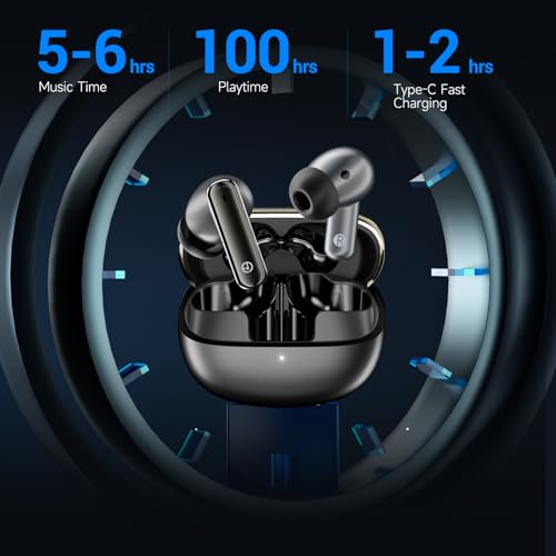 EDYELL A1 Truly Wireless Bluetooth in Ear Earbuds with Upto 35Db Active Noise Cancellation, 13 mm Dynamic Drivers, Type-C Fast Charging with Upto 48Hrs Music Playback (Green) - Image 4