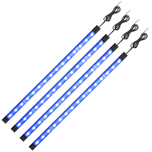 YM EBright أضواء جولف كارت زرقاء من إيفر برايت - أضواء شريط LED تحت السيارة للسفن والقوارب والدراجات النارية والكياك - داخلي وخارجي - شريحة 5050 - 15SMD - مقاومة للماء IP67 - DC 12V (عبوة من 4)  - Image 1