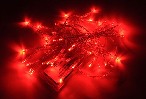 Karlling Battery Operated Fairy Lights 13ft Durable Short Clear Wire LED Twinkle String Lights for Christmas Valentines Day HalloweenWeddings Parties and IndoorOutdoor DecorRed - Image 3