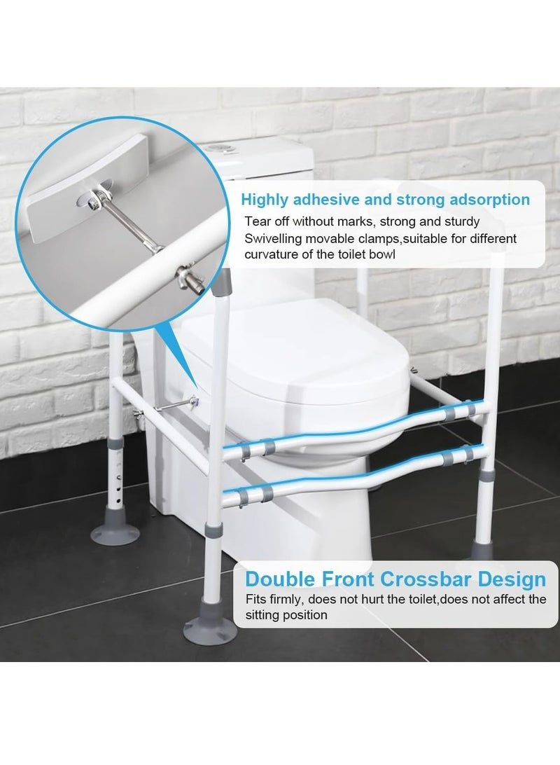 كول بيبي ستايل قضيب أمان المرحاض من كول بيبي لكبار السن، سهل التركيب، عرض وارتفاع قابلين للتعديل، إطار أمان للمرحاض، قضيب مساعد للحمام مع درابزين - Image 5
