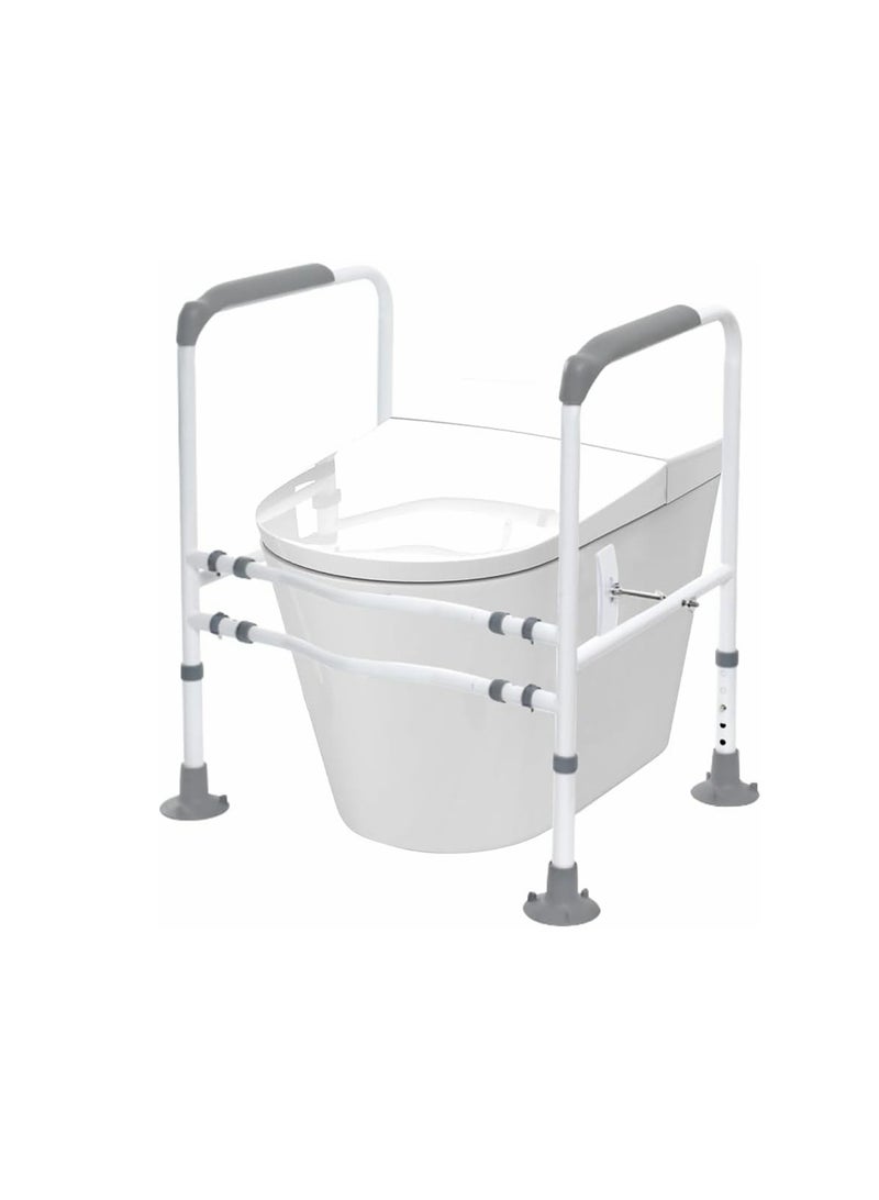 كول بيبي ستايل قضيب أمان المرحاض من كول بيبي لكبار السن، سهل التركيب، عرض وارتفاع قابلين للتعديل، إطار أمان للمرحاض، قضيب مساعد للحمام مع درابزين - Image 1