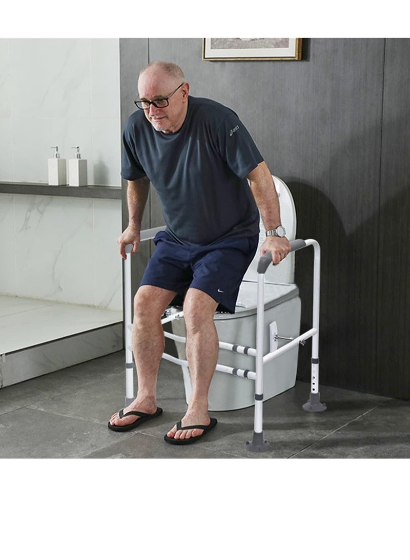 كول بيبي ستايل قضيب أمان المرحاض من كول بيبي لكبار السن، سهل التركيب، عرض وارتفاع قابلين للتعديل، إطار أمان للمرحاض، قضيب مساعد للحمام مع درابزين - Image 2