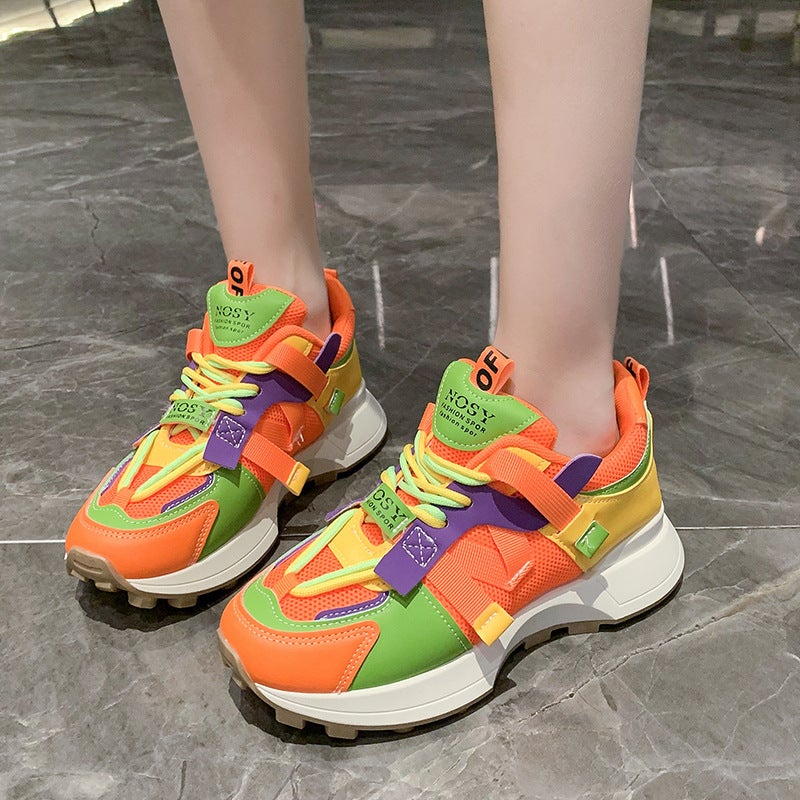 Cross-border Foreign Trade Fashion Color Torre Shoes Soft-soled sneaker Travel Shoes All-match Student Shoes Shock-absorbing Running Womens Shoes Violet - Image 2