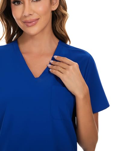COZYFIT Scrubs for Women Set - Stretch V-Neck Scrub Top & Jogger Pant with 8 Pockets, Yoga Waistband, Anti Wrinkle, Slim Fit Women Scrubs - Image 5