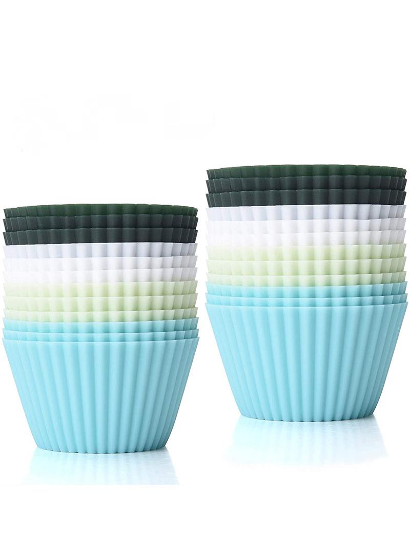 24pcs baking tool high-temperature resistant silicone cake mold Mafen cup cake mold - Image 2
