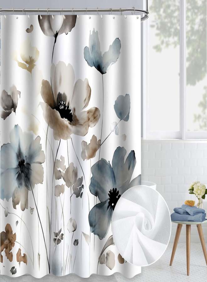 Printed waterproof polyester shower curtain (including 12 hooks) without punching 120x180cm color - Image 4