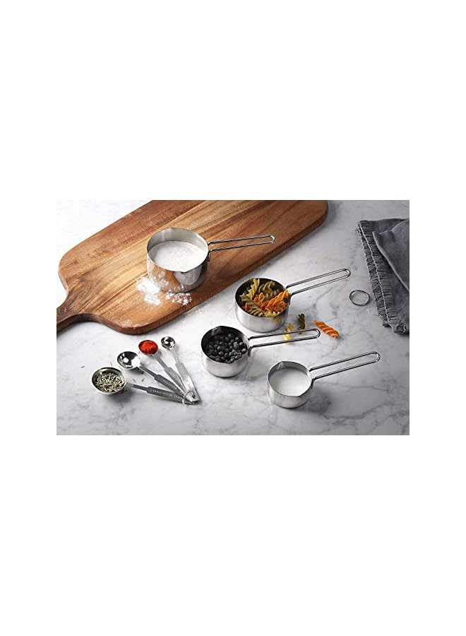 jaexest Stainless Steel Measuring Cups & Spoon Combo for Dry or Liquid/Kitchen Gadgets for Cooking & Baking Cakes/Measuring Cup Set Combo with Handles (Set of 4 Cups & 4 Spoons) - Image 4