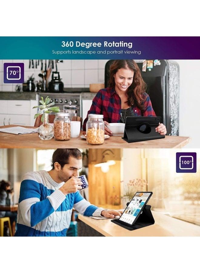 غطاء متوافق مع Redmi Pad 2 مقاس 11 بوصة 2025، غطاء نحيف دوار متعدد الزوايا 360° مع خاصية الاستيقاظ والنوم التلقائي من جلد PU وظهر صلب مقاوم للصدمات (أسود) - Image 3