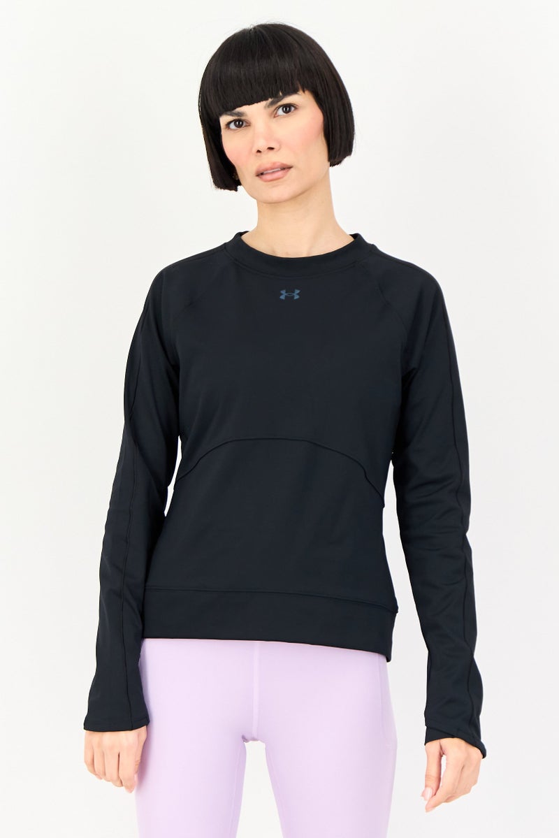 UNDER ARMOUR Women Fitted Fit Long Sleeves Training Top, Black - Image 1