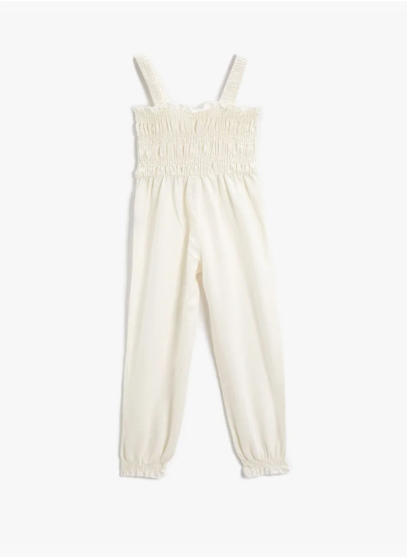 KOTON Linen Blend Jumpsuit Strappy