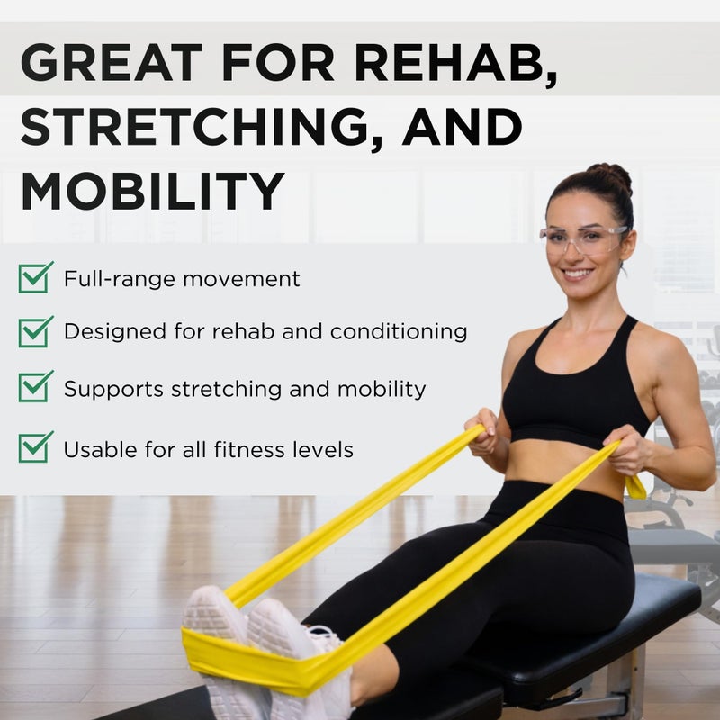 TheraBand مجموعة أحزمة المقاومة THERABAND، مجموعة للمبتدئين، أصفر، أحمر، أخضر، أحزمة مطاطية مرنة للتمارين والعلاج الطبيعي، أحزمة تدريب القوة للجزء العلوي والسفلي من الجسم - Image 5