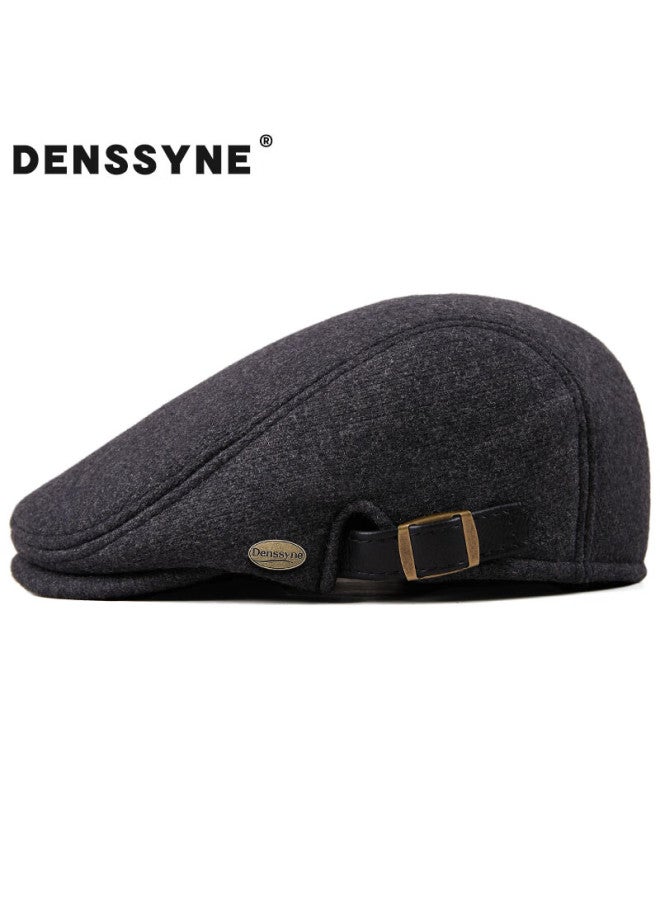 Denssyne Winter Hat Brand Men's Genuine Middle-aged And Elderly Beret Fleece Thickened Outdoor Cold-proof Warm Hat - Image 1