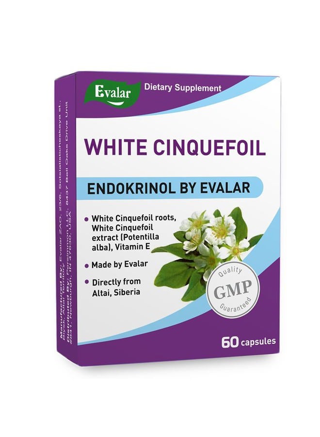 Evalar White Cinquefoil Potentilla Endokrinol Herb 60 Caps Altai Siberia - Image 1