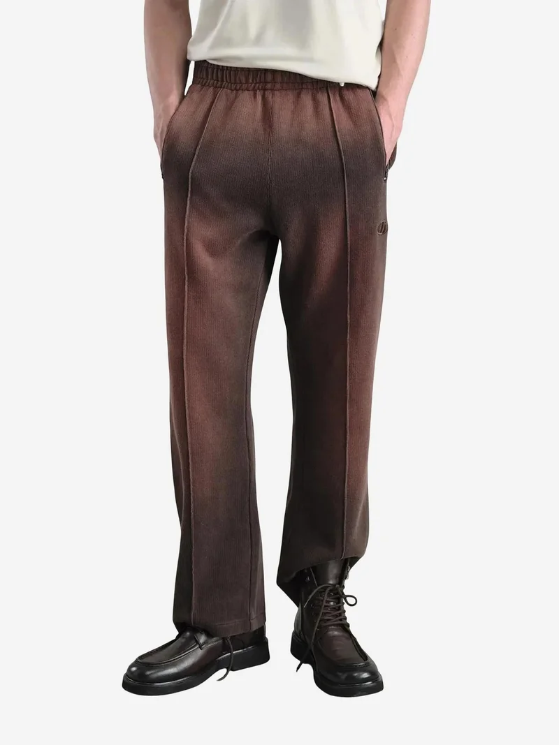Giesto Coffee Brown GIESTO Mid Waist Knit Pants for Men | Best Price UAE