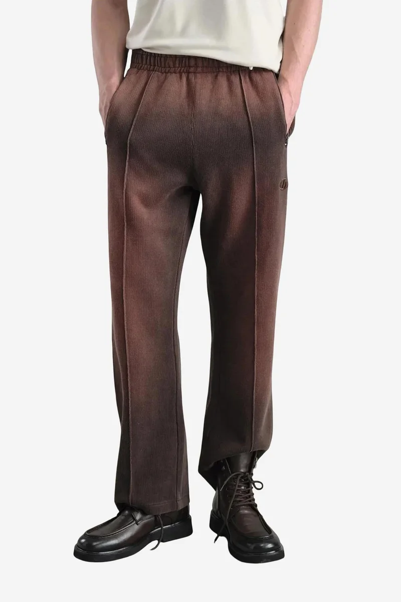 Giesto Coffee Brown GIESTO Mid Waist Knit Pants for Men | Best Price UAE