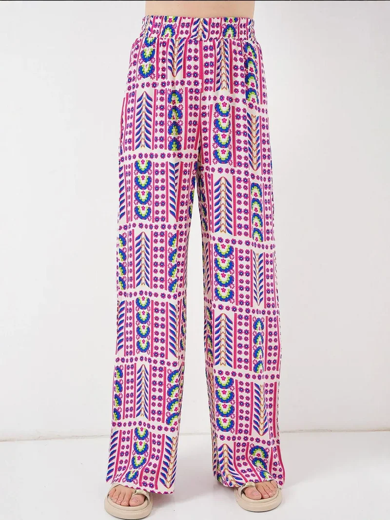 BIG DART BDART High Waist Geometric Striped Palazzo Pants