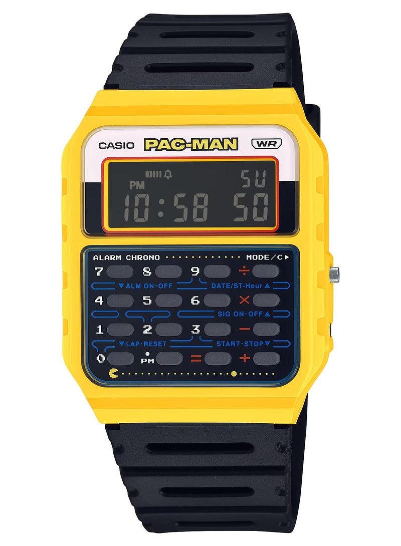CASIO ساعة رقمية بحزام ريزين إصدار باك مان CA-53WPC-1B - Image 1