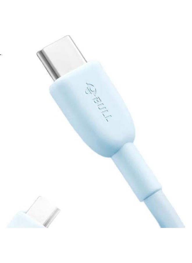 Bull Ctoc/Male-To Fast Charging Data Cable, 3A High Current/C-C/1M, Compatible With Apple 15 Series Fast Charging/Huawei/Xiaomi/Tablets/Laptops, Distant Mountain Blue - Image 2
