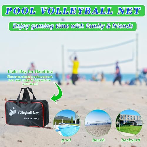 WUBOECE Pool Volleyball Net Replacement 15X3 Ft Extended Length 15Ft-26Ft Adjustable with Heavy Duty Steel Buckle Upgraded Waterproof & Durable Nylon Straps for Swimming (Net Only) - Image 5
