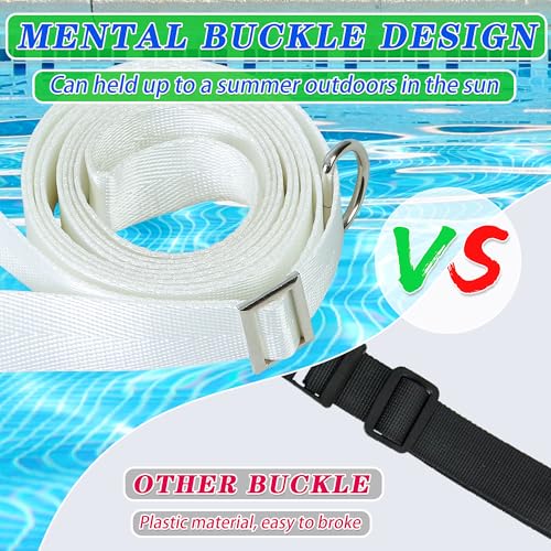 WUBOECE Pool Volleyball Net Replacement 15X3 Ft Extended Length 15Ft-26Ft Adjustable with Heavy Duty Steel Buckle Upgraded Waterproof & Durable Nylon Straps for Swimming (Net Only) - Image 3