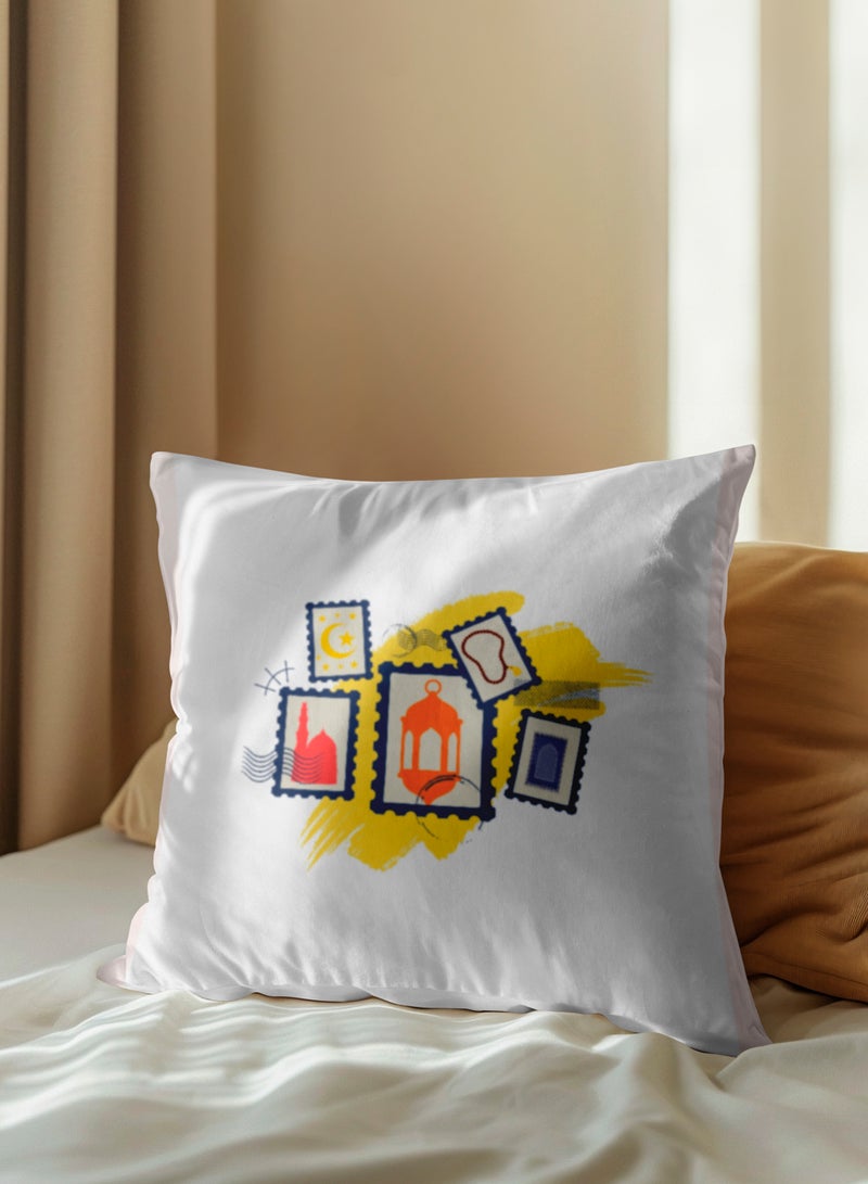 لوحة غطاء وسادة من البوليستر بتصميم فانوس وهلال رمضان - Image 1