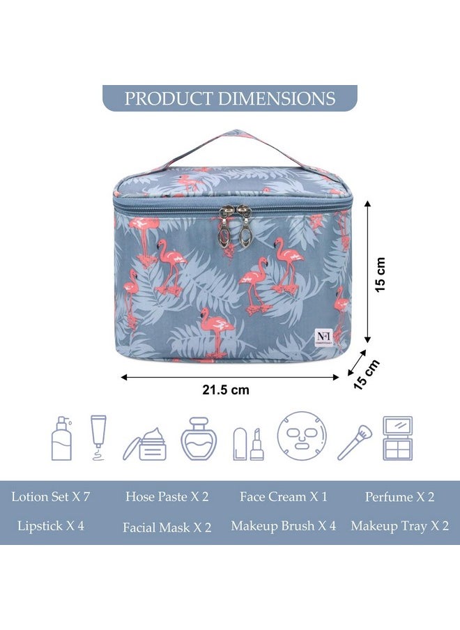NFI essentials NFI essentials Printed Cosmetic Organizer Bag, Makeup Bag for Women Toiletry Bag Makeup Organizer Make up Kit Travel Pouch Vanity Bag Pouch for Girls  - Image 4