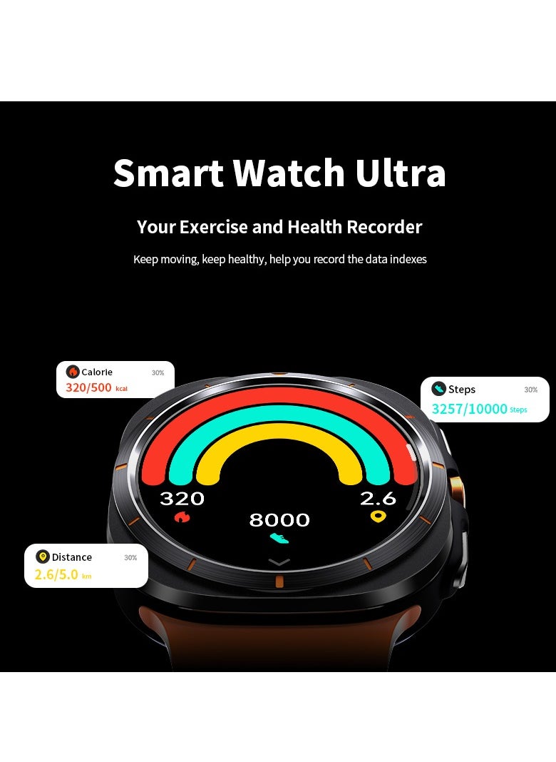 Generic - For Samsung Galaxy Watch 7 Ultra GPS NFC Compass Smart Watch Outdoor Sport Man AMOLED 466*466 Galaxy Watch 6 Upgraded Smartwatch(Black) - Image 1