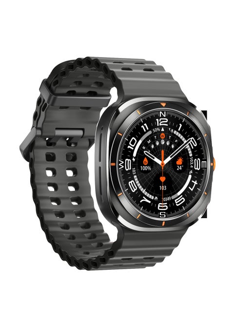 For Samsung Galaxy Watch 7 Ultra GPS NFC Compass Smart Watch Outdoor Sport Man AMOLED 466*466 Galaxy Watch 6 Upgraded Smartwatch(Black)