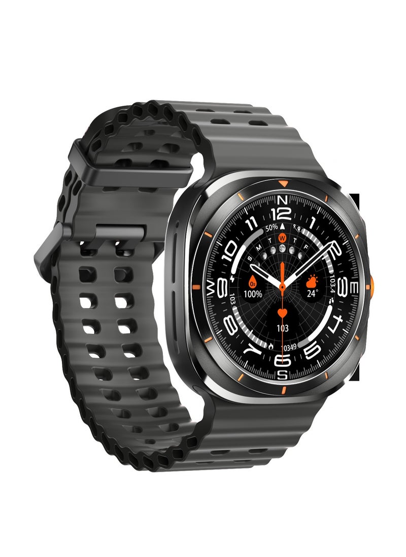 Generic - For Samsung Galaxy Watch 7 Ultra GPS NFC Compass Smart Watch Outdoor Sport Man AMOLED 466*466 Galaxy Watch 6 Upgraded Smartwatch(Black) - Image 1