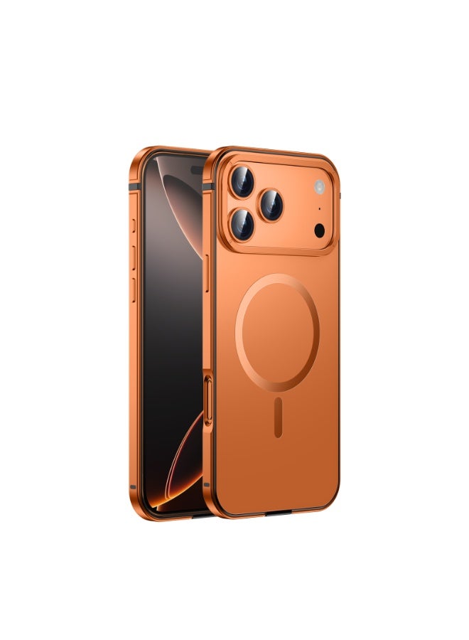 جراب هاتف iPhone 17 Pro، غطاء هاتف ذكي مقاوم لبصمات الأصابع بلمسة نهائية غير لامعة، غطاء خلفي خفيف الوزن مقاوم للسقوط، جراب حماية سهل التنظيف لهاتف iPhone 17 Pro، (قطعة واحدة، برتقالي) - Image 1