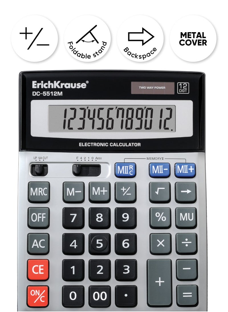 ErichKrause Desk electronic calculator 12-Digit DC-5512M (box 1 pc)  - Image 2