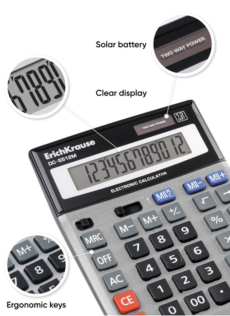 ErichKrause Desk electronic calculator 12-Digit DC-5512M (box 1 pc)  - Image 3