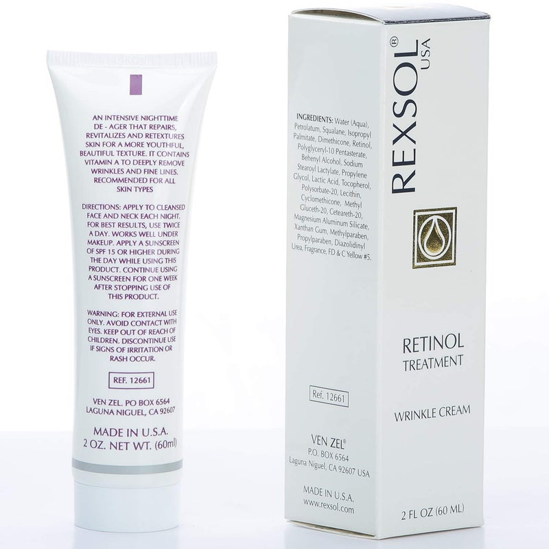 REXSOL Retinol Treatment Wrinkle Cream | Best Moisturizer for face, Anti aging eye cream, Acne treatment & Acne scar treatment | with Vitamin E | Best wrinkle cream for women & ago spot remover, 2 OZ - Image 2