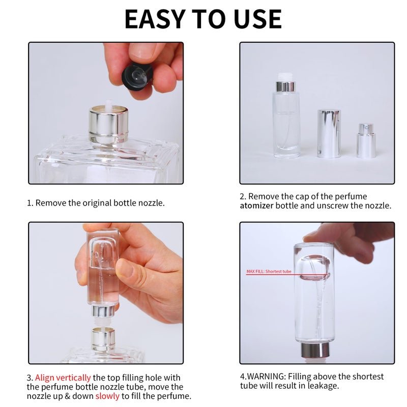 MUB 10ml Perfume Travel Refillable Atomizer Bottle Glass Unique Top-Filling Leak-Proof Spray Bottle Atomizer Sprayer for Perfume Cologne Mini Travel Size Empty Pocket Portable - Image 4