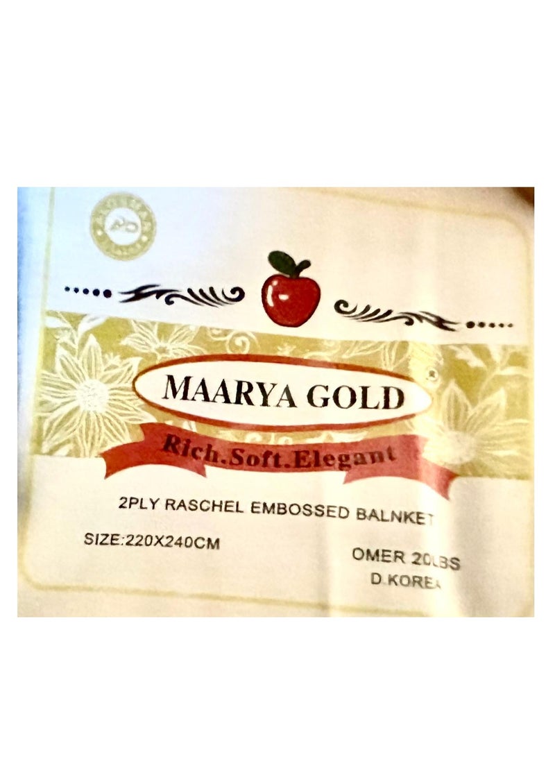 MAARYA GOLD 2 PLY SUPER SOFT EMBOSSED BLANKET - Image 5