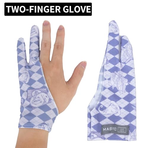 Spaseeba Artist Drawing Glove, Two-Finger Digital Art Glove for Drawing Tablet/Pen Display/Monitor Cute Print Universal Drawing Glove for Right and Left Hand,M Purple Color - Image 4