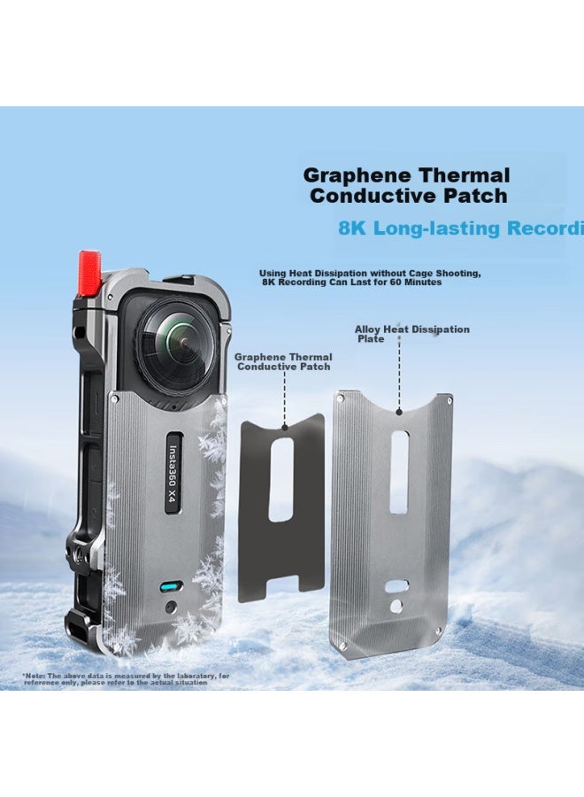 Youfes Compatible With Insta360x4 Metal Rabbit Cage Frame Protective Case, Outer Shell, Heat Dissipation Cooling, Magnetic Aluminum Alloy, Multifunctional Expansion Frame, Shockproof And Anti-vibration Body Accessories - Image 1