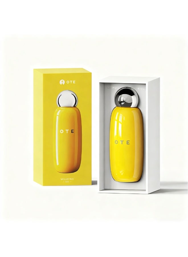 450ML Bowling Ball Insulated Cup - 24H Hot & Cold Retention, Large Capacity for Coffee & Commuting Yellow