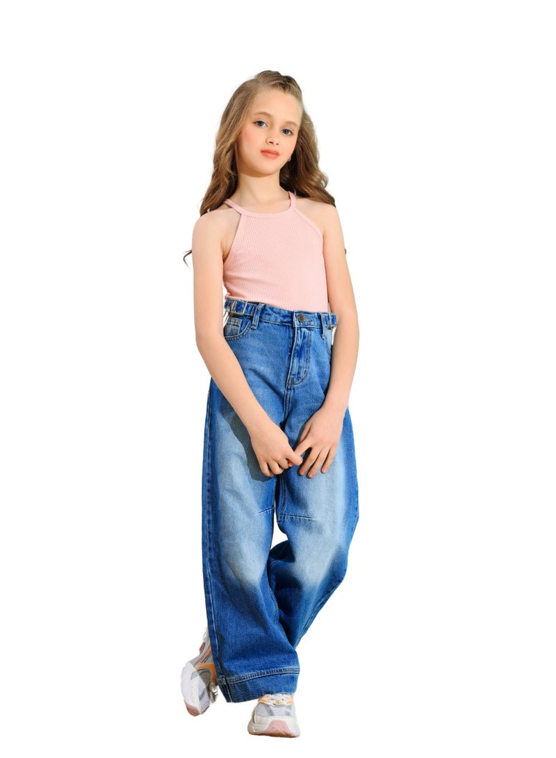 JBS DENIM Blue Barbie jeans for girls - Image 2